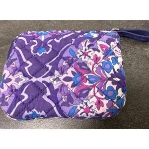 Vera Bradley Zip ID Coin Change Keychain Small Wallet Purple‎ Floral